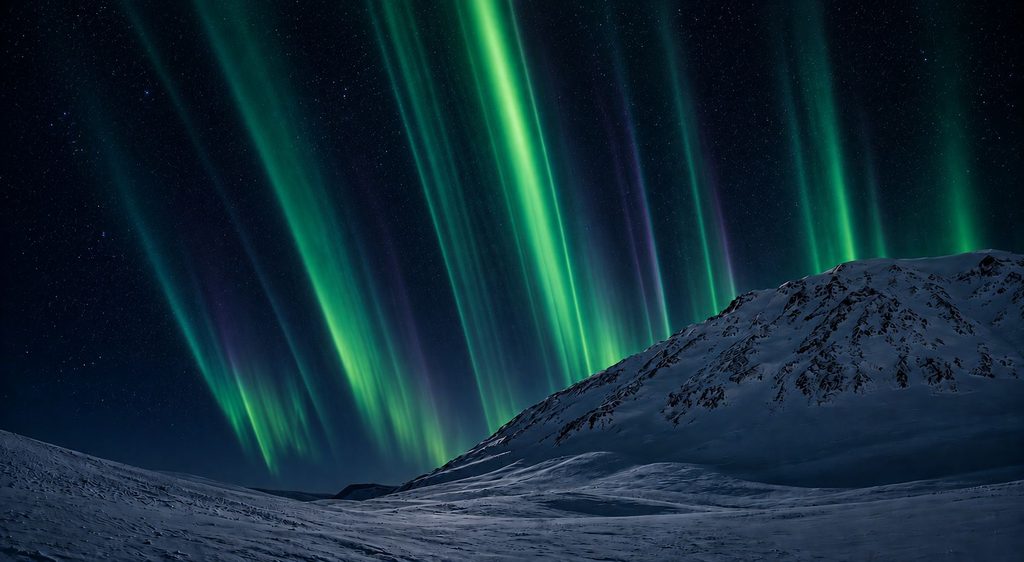 The aurora of Chernyy Polyats near the supernode.